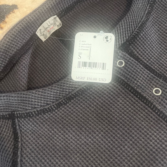 Free People Intimately Early Night Crop Top in washed black - Picture 6 of 11